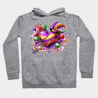 Love Mardi Gras For Heart Funny Mardi Gras Hoodie